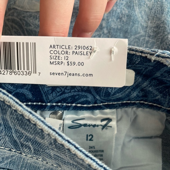 NWT Seven7 Paisley Denim Skirt - Picture 3 of 6